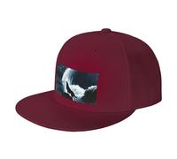 FZGGWYHL Wolf Howling at The Moon Casquette de baseball réglable pour adulte, rouge foncé, 4-8