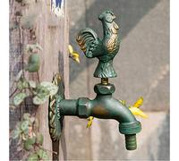 FZHLR Jardin Robinet Art Antique Forme Animal Campagne Mur Extérieur Monté Robinet En Laiton Lave-Linge Froide Eau Du Robinet, Vert