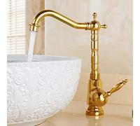 FZHLR Robinet De Cuisine Fini Laiton Doré Robinet De Cuisine Mitigeur Évier Mitigeur Pont Monté Lavabo Eau Du Robinet Bassin Robinet, C