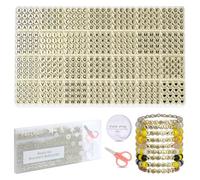 FZIIVQU 1450pcs Perles Lettres, Perles Pour Bracelet 4x7mm, de A à Z Coloré en Rondes Acrylique Perles, Perles D'amour, Perles Numéro,Perles Pour Bijoux,Kit Bracelet DIY Cadeau