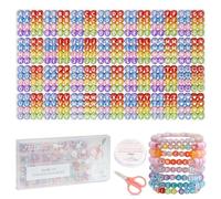 FZIIVQU 1450pcs Perles Lettres Perles Pour Bracelet 4x7mm, de A à Z Transparent Coloré en Rondes Acrylique Perles, Perles D'amour, Perles Numéro,Perles Pour Bijoux,Kit Bracelet DIY Cadeau