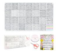FZIIVQU Lot de 1120 perles carrées acryliques lettres ABC chiffres colorés pour bijoux, colliers, porte-clés, bracelets d'amitié