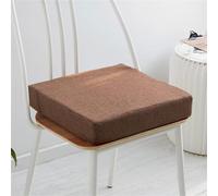 FZKun Coussin de siège en mousse à mémoire de forme pour fauteuil, rehausseur antidérapant, confortable pour intérieur et extérieur, voiture, bureau, canapé (marron - carré, 40 x 40 cm, épaisseur 8