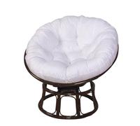 FZKun Coussin pour chaise Papasan - Coussin de chaise rond rembourré épais, doux pour balancelle en forme de nid d'œuf, confortable, pour intérieur et extérieur (blanc, 120 cm)