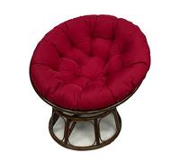 FZKun Coussin pour chaise Papasan - Coussin de chaise rond rembourré épais, doux pour balancelle en forme de nid d'œuf, confortable, pour intérieur et extérieur (rouge foncé, 90 cm)