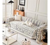 FZKun Grand plaid doux réversible et polyvalent pour canapé 1/2/3/4 places - Style bohème - Couverture décorative pour chaises, canapés, canapés et lits (Gris, 180 x 380 cm)