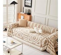 FZKun Grande Couverture Douce et Réversible pour Canapé 1/2/3/4 Places - Style Bohème - Décorative pour Chaises, Lits (Kaki, 180 x 380 cm)