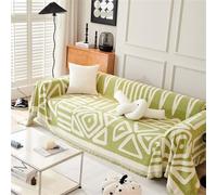 FZKun Grande couverture douce réversible et polyvalente pour canapé 1/2/3/4 places - Style bohème - Vert - 180 x 300 cm