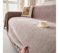 FZKun Housse de canapé - Housse décorative en chenille texturée pour protection de couette, adaptée à toutes les saisons, pour salon, chambre à coucher, voyage (café, 180x130 cm)