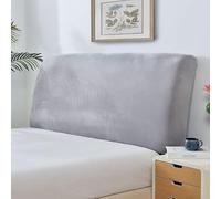 FZKun Housse de tête de lit en velours épais avec rembourrage en coton pour lit simple, double, grand lit et très grand lit - Housse de tête de lit moderne extensible - 90 cm, gris clair