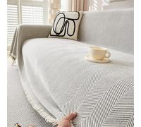 FZKun Jeté de canapé en chenille décontractée texturée - Protection toutes saisons - Pour salon, chambre à coucher, voyage - Blanc - 180 x 260 cm