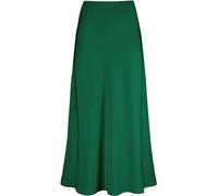 FZKun Jupe Longue En Satin Pour Femmes - Jupe D'été Fluide Et élégante En Couleur Unie Taille Haute élastique Coupe A Jupe Sirène Modeste Jupes De Travail Classiques (XXL,Vert)
