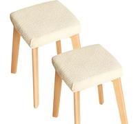 FZKun Lot de 2 housses de tabouret rectangulaires modernes en jacquard extensible et lavable pour la maison, le bureau, la table à manger, tabouret de bar (#4)