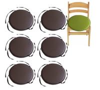 FZKun Lot de 6 coussins ronds de 38,1 cm avec attaches pour tabouret de bar, coussins de chaise ronds respirants en éponge avec tapis antidérapant pour école, restaurant, cuisine, salle à manger