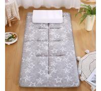 FZKun Matelas Futon - Matelas de Sol Pliable Léger avec Base Antidérapante Couchage Relaxant pour Sieste Voyage Lit d'Invité Dortoir Bureau Usage Tatami (Grigio Chiaro, 90x200cm)