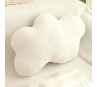 FZKun Oreillers en peluche en forme de nuage - Jolis oreillers esthétiques et doux pour repos de la taille - Pour chambre à coucher, bureau, voiture, chaise, décoration d'intérieur (blanc)