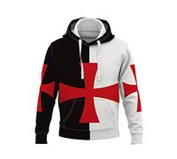 FZKun Sweat à capuche pour homme Motif chevaliers Templiers Crusader - Vintage Medieval Armour Hoodie Sweatshirt avec poche, a, XL