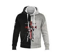 FZKun Sweat à capuche pour homme Motif chevaliers Templiers Crusader - Vintage Medieval Armour Hoodie Sweatshirt avec poche, C, M