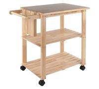 FZL02068LM Chariots de Service Cuisine en Bois Meubles de Cuisine naturels Chariot Rangement Îlot Table Organisation