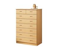 FZL02068LM Chiffonnier Armoire de Rangement en Bois Minimaliste avec Commode à 8 tiroirs for Salon, Placard Stockage(Natural)