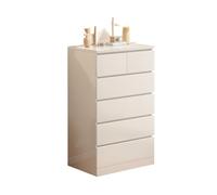 FZL02068LM Chiffonnier Armoire de Rangement Moderne avec 6 tiroirs, Commode Luxe à 5 Couches for Chambres Coucher et Salons Stockage(Blanc)