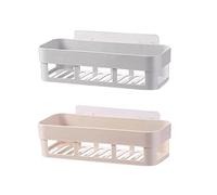 FZL02068LM Étagères murales à 2 étagères pour toilettes - Étagère de rangement simple en plastique - Étagère de rangement non perforée - Étagère de salle de bain (C)