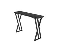 FZL02068LM Haute Table de Bar étroite en marbre Noir for Balcon, Salon, cloison, Table de pub Haute pour Salle à Manger(200 * 40 * 105cm)