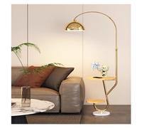 FZL02068LM Lampadaire Lampadaire avec table, lampe de rustique étagères et ampoule LED à 3 couleurs température, for salon, chambre coucher Lampe sur Pied(Gold)