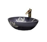 FZL02068LM Lave-Mains Lavabo de Salle de Bain en céramique avec Robinet et Ensemble de vidange WC d'invités