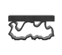 FZL02068LM Longue table console moderne en bois massif de 160 cm avec tiroirs, table d'appoint pour couloir, salon, rangement du foyer (noir)