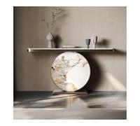 FZL02068LM Longue table d'entrée moderne, table console avec capteur de lumière, 90 cm, table étroite en imitation marbre pour couloir, entrée, couloir, salon, rangement