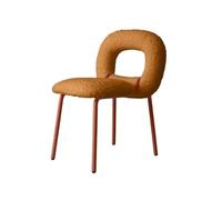 FZL02068LM Salle à Manger Modern Boucle Dining Chairs, Kitchen & Room, Backrest Upholstered with Metal Legs Chaises de Cuisine(Orange)