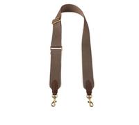 FZL02068LM Sangle de Sac à Main Sangle de Sac en Tissu Toile 5cm Large, Couleur Unie, Messager, Ceinture à bandoulière Cuir Vache, pièces réglables Bandoulière(Dark Coffee)