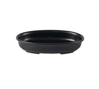 FZL02068LM Soucoupe Plateau d'égouttage Ovale en céramique for Plantes de Bureau et Jardin Coupelle Pot de Fleur(Noir)