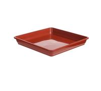 FZL02068LM Soucoupe Soucoupe for Pot de Fleurs en Plastique, Plateau carré for l'intérieur et l'extérieur Coupelle Pot de Fleur(Red,Petit)