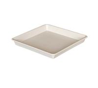 FZL02068LM Soucoupe Soucoupes carrées for Plantes, bac à Fleurs en résine for Salon et Balcon Coupelle Pot de Fleur(Blanc,Petit)