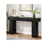 FZL02068LM Stockage Table Console de 63 Pouces de Long, Table d'entrée étroite de Style Ferme for Couloir d'entrée pour Couloir(Noir)