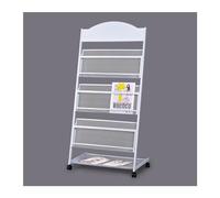 FZL02068LM Support à magazines Porte-revues sur pied, support d'information, de rangement, présentoir journaux, livres manuel for exposition, salon commercial, bureau, magasin détail Décoratif(Blanc)