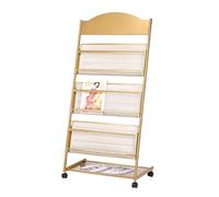FZL02068LM Support à magazines Porte-revues sur pied, support d'information, de rangement, présentoir journaux, livres manuel for exposition, salon commercial, bureau, magasin détail Décoratif(Gold)