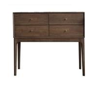 FZL02068LM Table console longue à 4 tiroirs, table de canapé étroite en bois, table d'entrée pour salon, couloir, foyer, entrée, rangement de chambre à coucher (taille S)