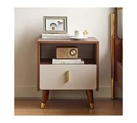 FZL02068LM Table de Nuit Table de Chevet, Table de Nuit Moderne en Bois avec 1 tiroirs et étagère Ouverte, Table d'appoint Robuste et multifonctionnelle for Chambres à Coucher, Chevet de Lit(Walnut)