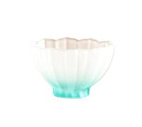 FZL02068LM Tasses en verre Tasse en verre émaillé forme de lotus, petite tasse dépoli à dégradé couleurs soufflé la main, 70 ml Verrerie(Blue)