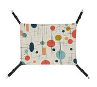 FZMTLDS Hamac moderne du milieu du siècle pour chat - Respirant - Réversible - Lit doux à suspendre pour l'intérieur et l'extérieur - Coussins endormis pour petits animaux