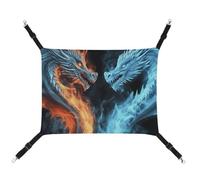 FZMTLDS Ice and Fire Hamac pour chat Motif dragons Respirant Lit réversible à suspendre pour l'intérieur et l'extérieur