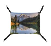 FZMTLDS Mountain and Lake Pictures Hamac respirant pour animal domestique réversible Lit doux à suspendre pour intérieur et extérieur