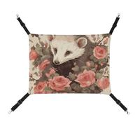 FZMTLDS Opossum and Roses Hamac pour chat respirant réversible Lit à suspendre pour intérieur et extérieur