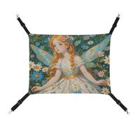 FZMTLDS Pfhorn Hamac à fleurs et fée pour chat - Respirant - Réversible - Lit doux à suspendre pour l'intérieur et l'extérieur - Pour petits animaux