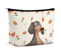 FZMTLDS Trousse de maquillage pour femme avec inscription « I Love My Dog » - Motif teckels - Trousse de maquillage avec fermeture éclair - Style - Taille unique, Style :, Taille unique