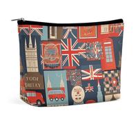 FZMTLDS Trousse de maquillage pour femme - Motif symboles de l'Angleterre - Trousse de toilette avec fermeture éclair - Style - Taille unique, Style :, Taille unique
