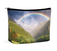 FZMTLDS Trousse de maquillage pour femme Vallée de montagne avec arc-en-ciel, trousse de maquillage avec fermeture éclair, style, taille unique, Style :, Taille unique